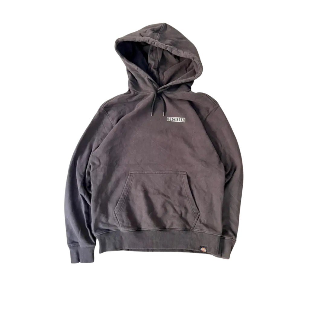 DICKIES BLACK HOODED SKATE URBAN Y2K VINTAGE RETRO SWEATSHIRT - yessai.vintage
