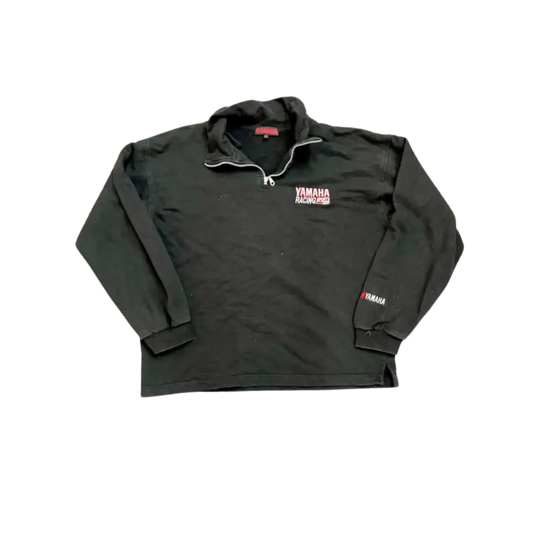 YAMAHA RACING SPORT 1/4 ZIP BLACK VINTAGE RETRO Y2K SWEATSHIRT YESSAI