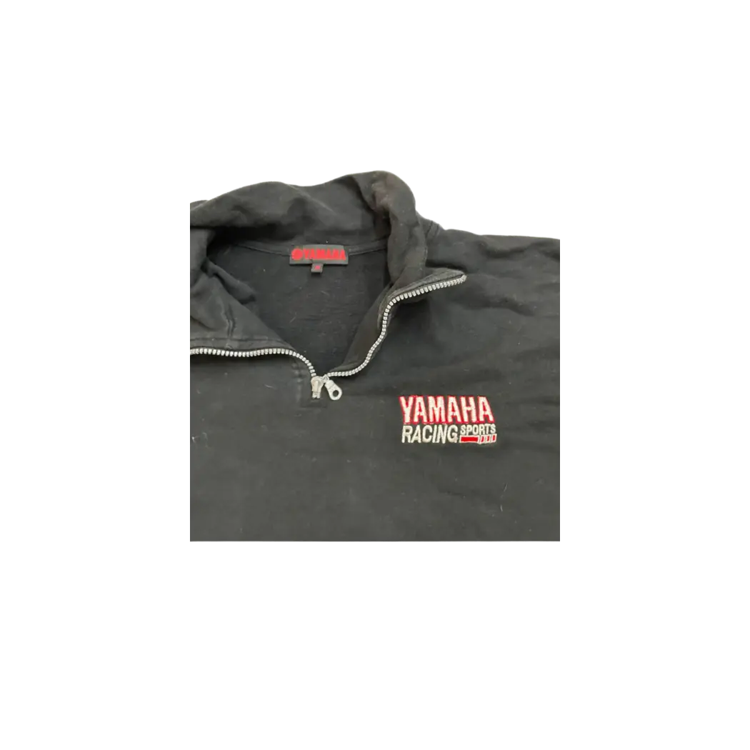 YAMAHA RACING SPORT 1/4 ZIP BLACK VINTAGE RETRO Y2K SWEATSHIRT YESSAI