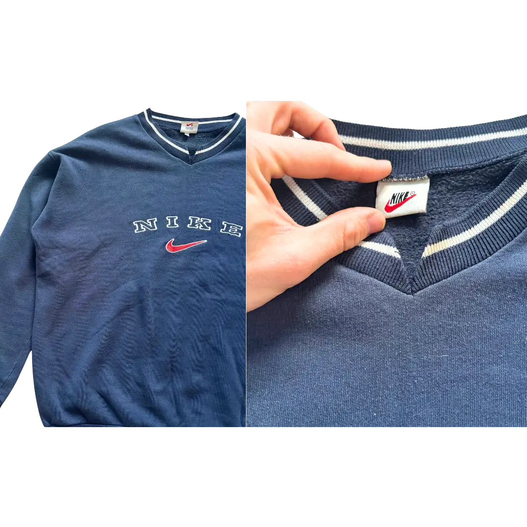 NIKE RETRO VINTAGE GOLF V-NECK SWEATSHIRT OVERSIZED 90's - yessai.vintage