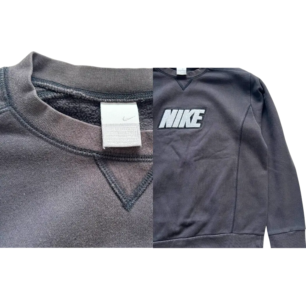 NIKE VINTAGE RETRO CREWNECK BLACK/GREY 90'S yessai.vintage