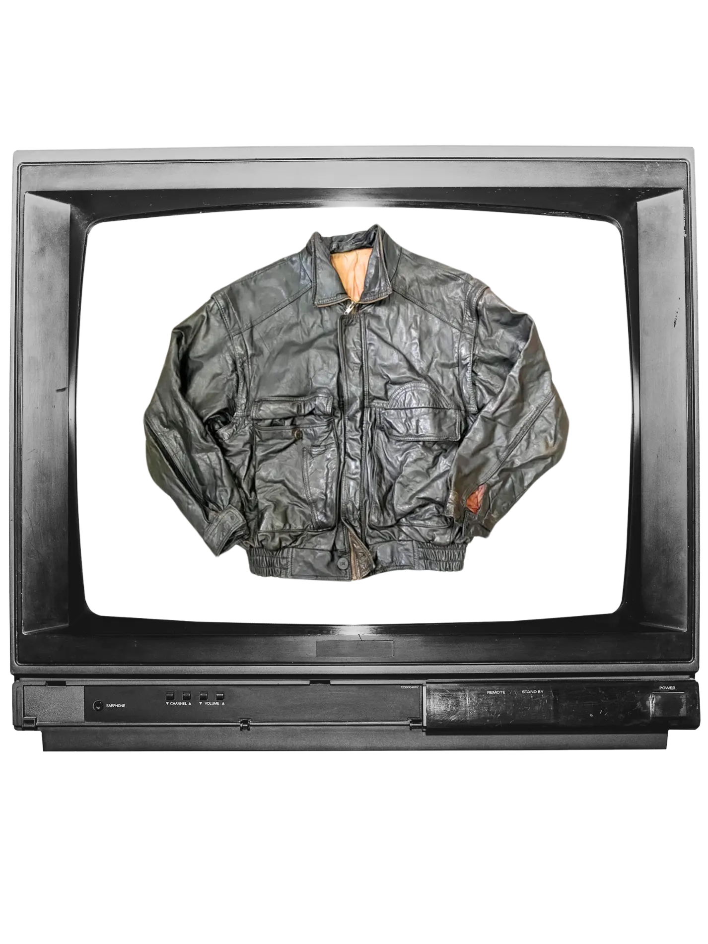 REAL LEATHER VINTAGE BOMBER HARRINGTON JACKET IN BLACK - yessai.vintage