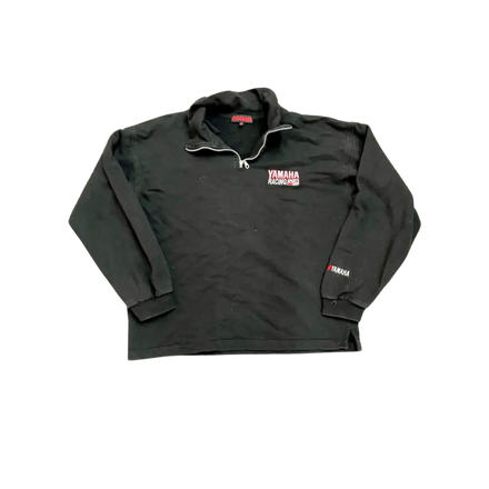 YAMAHA RACING SPORT 1/4 ZIP BLACK VINTAGE RETRO Y2K SWEATSHIRT YESSAI