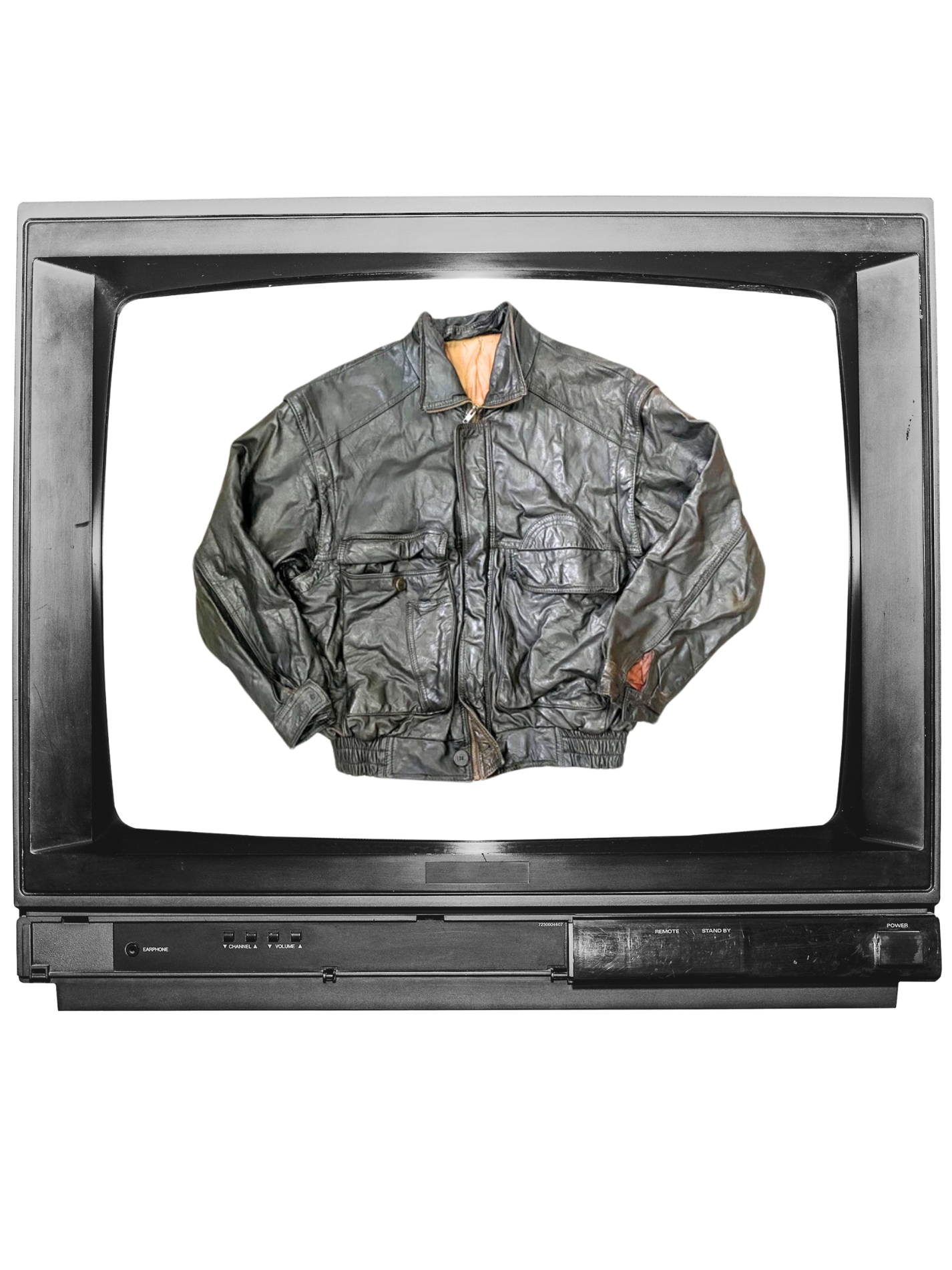 REAL LEATHER VINTAGE BOMBER HARRINGTON JACKET IN BLACK