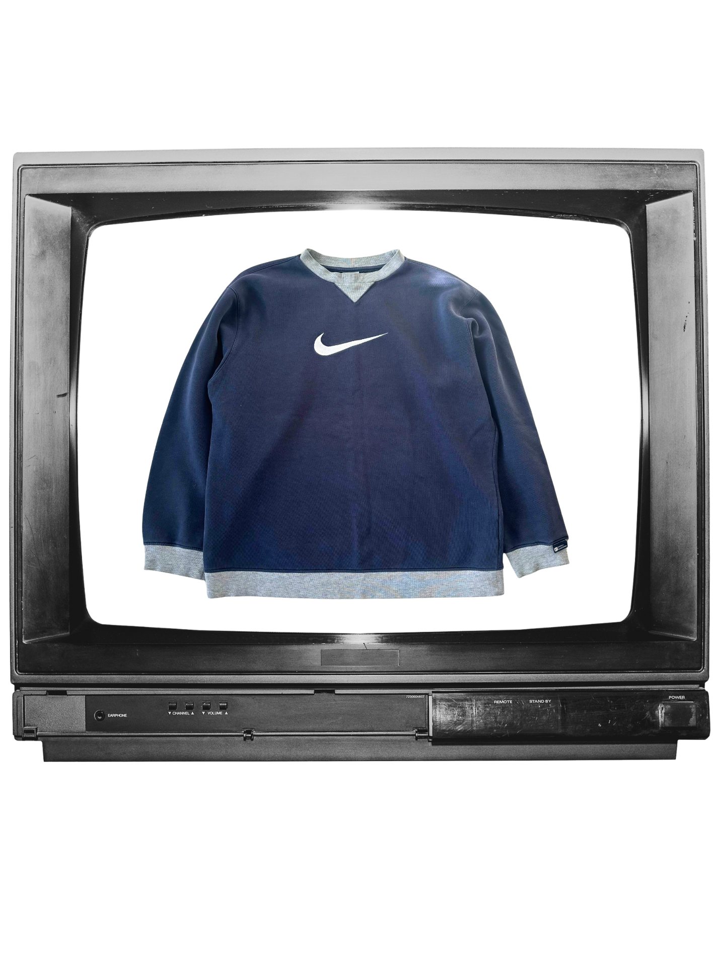 NIKE VINTAGE RETRO CREWNECK NAVY BLUE & GREY